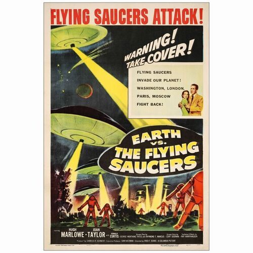 75: EARTH VS. THE FLYING SAUCERS - One-Sheet (27.5" x 41"); Very Fine+ on Linen