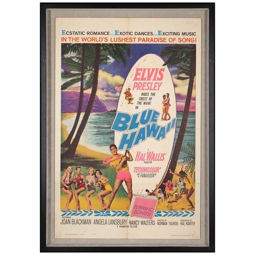 78: BLUE HAWAII - One-Sheet (27" x 41") Framed; From the Collection of Bass Guitarist, Jason Newsted; Fine+