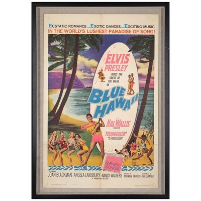 78: BLUE HAWAII - One-Sheet (27" x 41") Framed; From the Collection of Bass Guitarist, Jason Newsted; Fine+