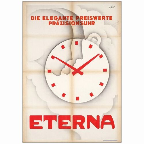 86: ETERNA WATCHES - Swiss Advertising Poster (27.5" x 39"); Fine Folded