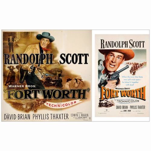 92: FORT WORTH - One-Sheet & Six Sheet (27" x 41" & 79" x 80"); Very Fine- on Linen