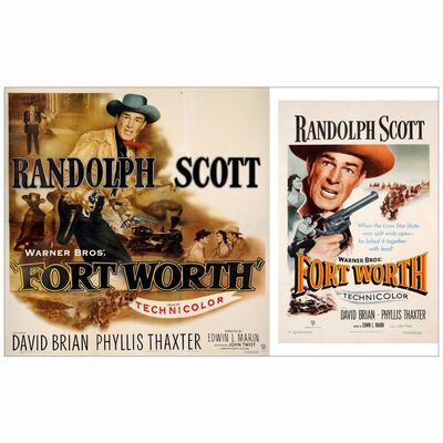 92: FORT WORTH - One-Sheet & Six Sheet (27" x 41" & 79" x 80"); Very Fine- on Linen