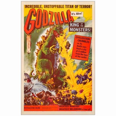 101: GODZILLA - One-Sheet (27" x 41.5"); Very Fine- on Linen
