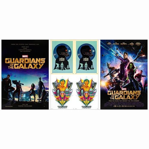 107: GUARDIANS OF THE GALAXY - Promotional Proofs ((3) SS Printers Proof for the Advance, Standard and Proposed Mini Posters); Near Mint Rolled