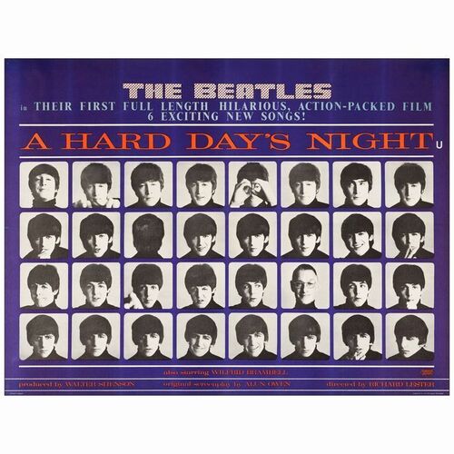 109: A HARD DAY'S NIGHT - British Quad (30" X 40"); Very Fine+ on Linen