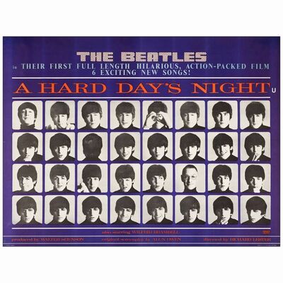 109: A HARD DAY'S NIGHT - British Quad (30" X 40"); Very Fine+ on Linen