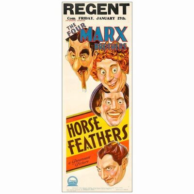 118: HORSE FEATHERS - Australian Pre-War Daybill (15" X 40"); Very Fine- on Linen