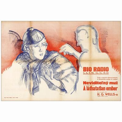 127: THE INVISIBLE MAN - Pre-War Czech-Hungarian One-Sheet (37.5" x 25"); 1st Release; Fine Folded