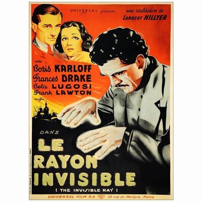 128: THE INVISIBLE RAY - French Grande (44.5" x 61"); Very Fine on Linen