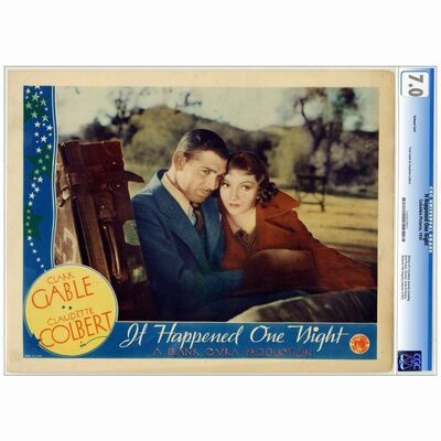 130: IT HAPPENED ONE NIGHT - CGC Graded Lobby Card (11" x 14"); Fine+