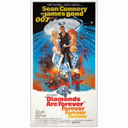 133: JAMES BOND: DIAMONDS ARE FOREVER - Three Sheet (40" x 77"); Very Fine+ Folded