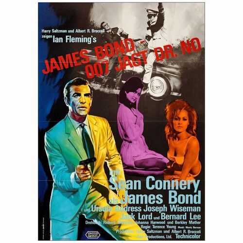 135: JAMES BOND: DR. NO - German A1, Full-Bleed (23.25" x 33"); Very Fine+ Folded