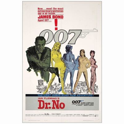 136: JAMES BOND: DR. NO - One-Sheet (27" x 41"); Yellow Smoke Style; Fine on Linen
