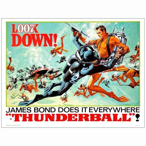 143: JAMES BOND: THUNDERBALL - Subway (59.25" x 45.5"); Look Down Style; Very Fine+ on Linen