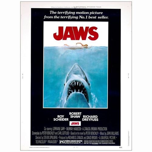 154: JAWS - 30" X 40"; Very Fine+ Rolled