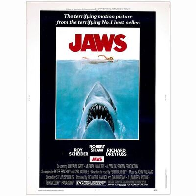 154: JAWS - 30" X 40"; Very Fine+ Rolled