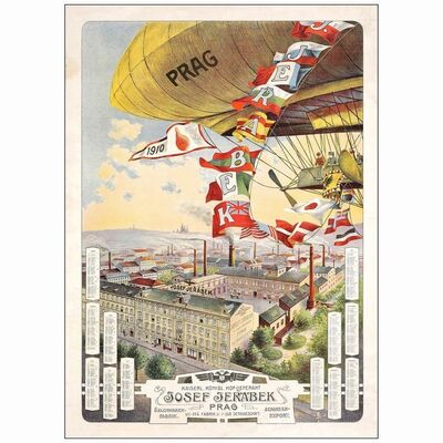 158: JOSEF JERABEK PRAGUE SMOKED GOODS FACTORY AND HAM EXPORT - Czech Advertising Poster (17.75" x 24"); Fine Rolled