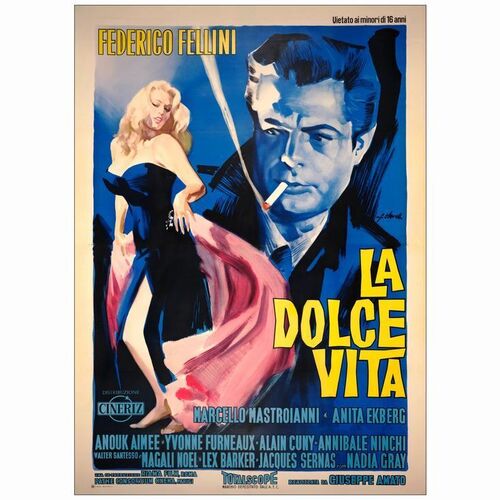 164: LA DOLCE VITA - Italian 4-Fogli (55" x 77"); Very Fine+ on Linen