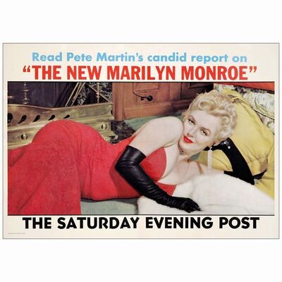 184: MARILYN MONROE SATURDAY EVENING POST MAGAZINE - Newstand Poster (39.5" x 28"); Very Fine- on Linen