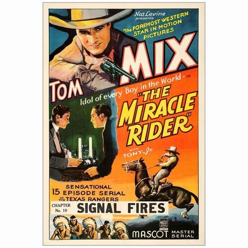 190: THE MIRACLE RIDER - One Sheet (27.5" X 41"); Very Fine- on Linen