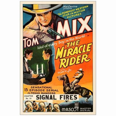 190: THE MIRACLE RIDER - One Sheet (27.5" X 41"); Very Fine- on Linen