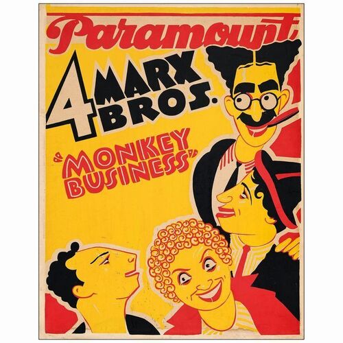 191: MONKEY BUSINESS - Silk Screen Jumbo Window Card (21" x 26.75"); Very Fine- Rolled