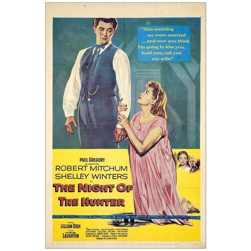 200: THE NIGHT OF THE HUNTER - One-Sheet (27" x 41"); Fine+ on Linen