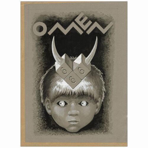 205: THE OMEN - Hungarian Original Mixed Media, Hand-Painted Artwork (8.5" x 11.25"); 1st Release; Very Fine