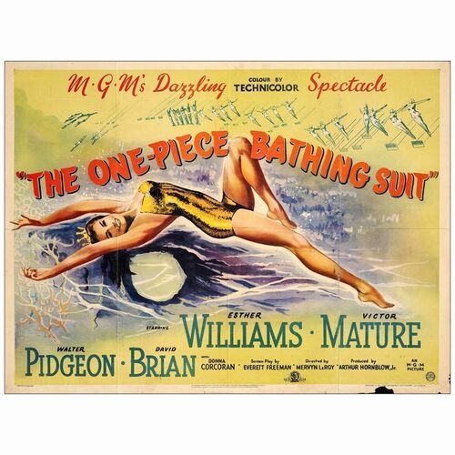 206: THE ONE-PIECE BATHING SUIT - British Quad (30" x 40"); AKA Million Dollar Mermaid; Fine+ Folded