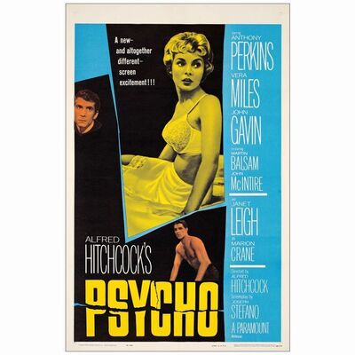220: PSYCHO - One-Sheet (27" x 41.75"); Very Fine- on Linen