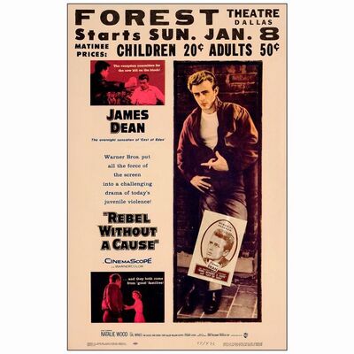 227: REBEL WITHOUT A CAUSE - Window Card (14" x 22"); Very Fine-
