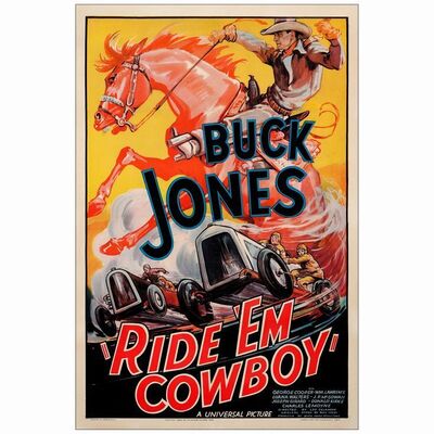 230: RIDE 'EM COWBOY - One Sheet (27" X 41"); Very Fine- on Linen