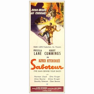 235: SABOTEUR - Insert (14" x 36"); Fine+ on Paper
