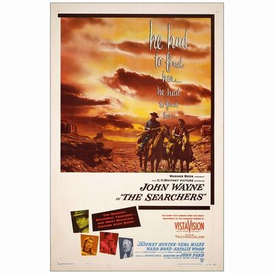 240: THE SEARCHERS - One-Sheet (27" x 41.5"); Very Fine- on Linen