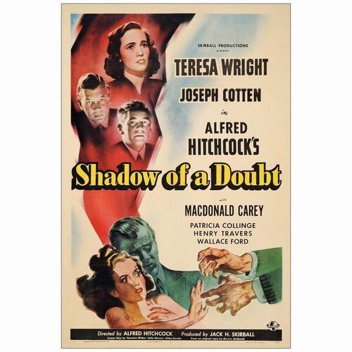 242: SHADOW OF A DOUBT - One-Sheet (27" x 41"); Style D; Very Fine- on Linen