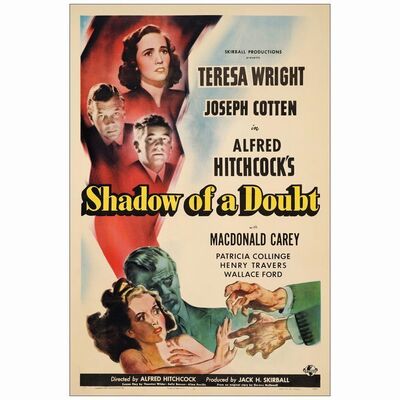 242: SHADOW OF A DOUBT - One-Sheet (27" x 41"); Style D; Very Fine- on Linen