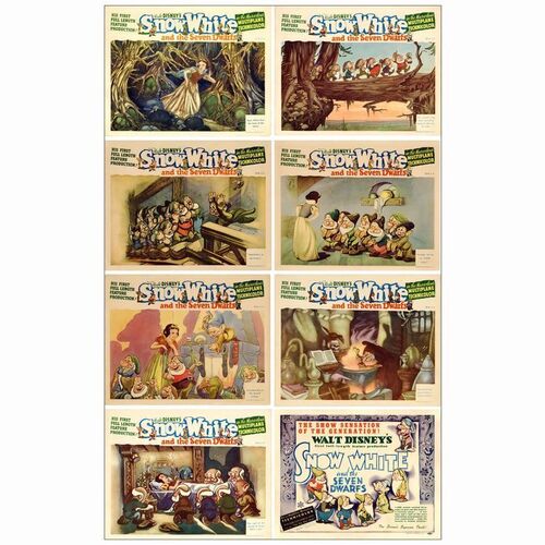 252: SNOW WHITE AND THE SEVEN DWARFS - Lobby Card Set (8) (11" x 14"); Very Fine