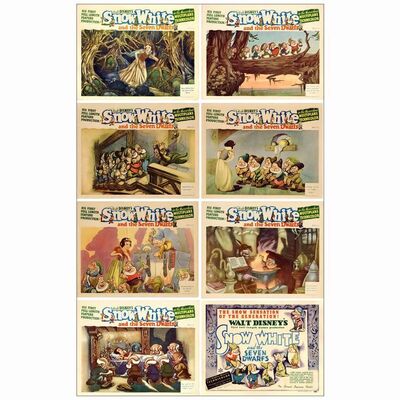 252: SNOW WHITE AND THE SEVEN DWARFS - Lobby Card Set (8) (11" x 14"); Very Fine