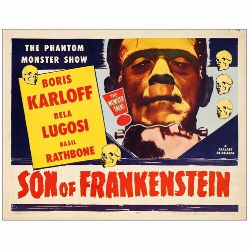 255: SON OF FRANKENSTEIN - Half Sheet (22" x 28"); Very Fine- Rolled