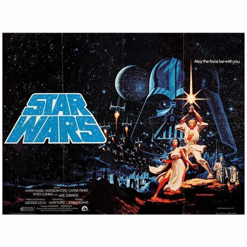 259: STAR WARS: A NEW HOPE - British Quad (30" x 40"); Advance, Pre-Academy Awards Style; Very Fine Folded