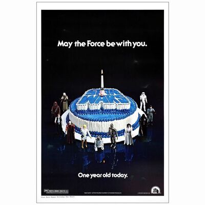 261: STAR WARS: A NEW HOPE - One-Sheet (27" x 41"); First Anniversary Birthday Cake Style; Very Fine Rolled