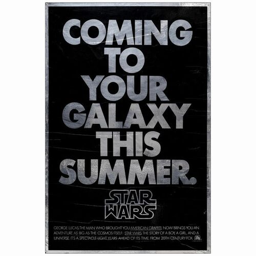 263: STAR WARS: A NEW HOPE - Mylar One-Sheet (27" x 41"); Advance; Fine Rolled