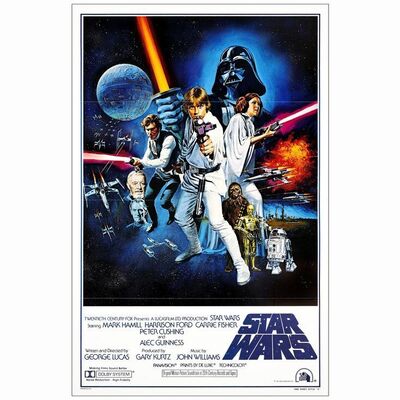 264: STAR WARS: A NEW HOPE - One-Sheet (27" x 41"); Style C; Near Mint Flat Folded