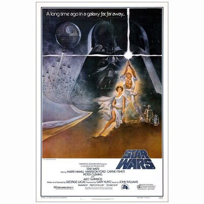 266: STAR WARS: A NEW HOPE - One Sheet (27" X 41"); Style A, First Printing; Very Fine on Linen
