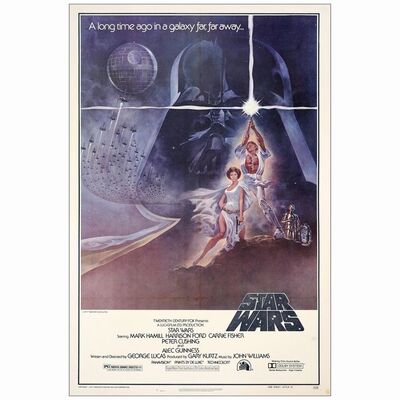 271: STAR WARS: A NEW HOPE - One-Sheet (27" x 41"); Style A, 2nd Printing; Fine+ on Linen