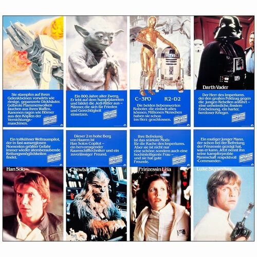 279: STAR WARS: THE EMPIRE STRIKES BACK - German Deko Door Posters Set, Full-Bleed (8) (18" x 33"); Very Fine- Folded