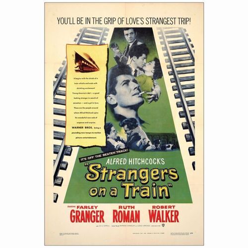 288: STRANGERS ON A TRAIN - One-Sheet (27" x 41"); Very Fine Folded
