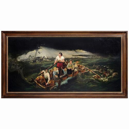 292: SWISS FAMILY ROBINSON - Original Handpainted 24 Sheet Illustration (23" x 47") Framed; Near Mint On Illustration Board