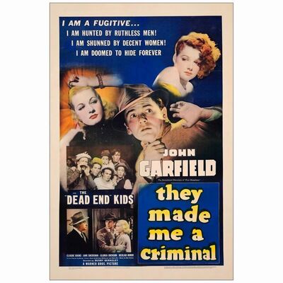 297: THEY MADE ME A CRIMINAL - One-Sheet (27.25" x 41.25"); Fine on Linen