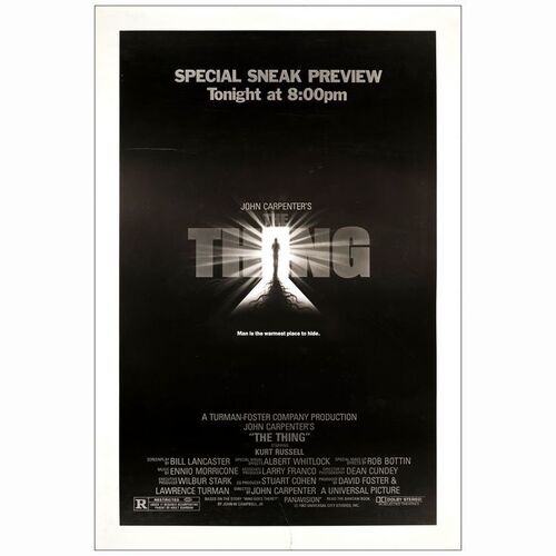 298: THE THING - Sneak Preview One-Sheet (30.5" x 45"); Fine+ Rolled
